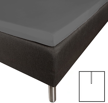 Billede af Kuvertlagen med U-split - 160x200 cm - Splitlængde 80 cm - Antracit - 100% Bomuldssatin - Borås Cotton